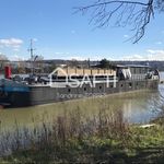 Péniche l'Indécis sur les bords de Saône