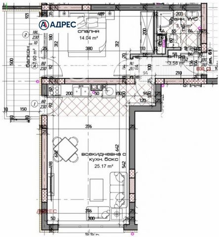 Apartamento de un dormitorio en un nuevo proyecto residencial extremadamente lujoso, con orientación suroeste y excelente ubicación en el distrito de Dragalevtsi. Juventud. El apartamento consta de salón de 25 m², dormitorio de 14 m², baño con aseo, ...