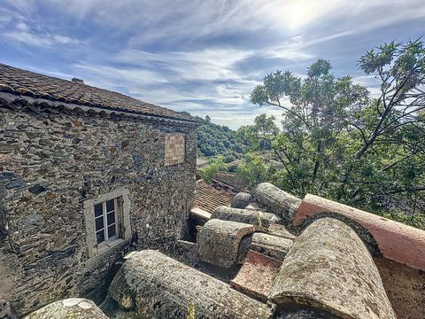 Maison de Village en pierre avec vue panoramique 2 terrasses grange attenant et petite cours village calme