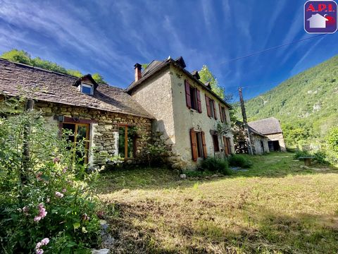 EN MONTAGNE, ISOLÉ Ensemble immobilier situé dans un cadre idyllique en montagne, parfait pour les amoureux de la nature et de la tranquillité avec plus de 4 hectares de terrains offrant de vastes espaces pour divers projets. Maison principale : réno...