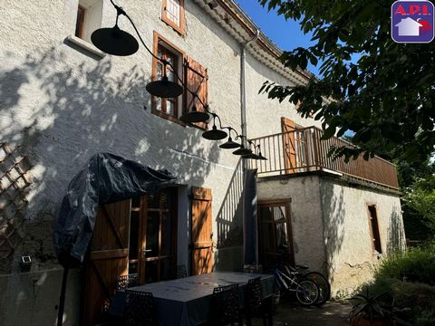 GANAC In the Village of Ganac, come and discover this charming house with garden. It consists of a kitchen opening onto a dining room with fireplace, which itself opens onto a living room with a magnificent wooden floor. On the other levels, you will...