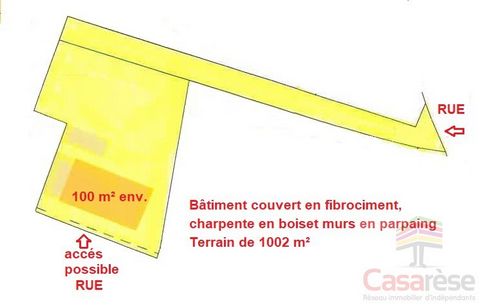 100m² permanent warehouse, fiber cement roof, wooden frame and concrete block walls + Hangar of approximately 45 m² and a cellar and two lean-tos. Agency fees payable by the seller. Price excluding VAT and Agency fees payable by the seller excluding ...