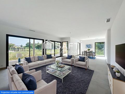 Villa neuve de plain pied, 4 chambres, sur 2500 m2 de terrain piscinable