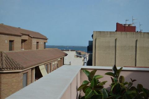 Duplex penthouse for sale in L Ampolla with 85 m2 of living space and 25 m2 of terrace It consists of living room kitchen 2 bedrooms with possibility of 4 bathroom and balcony It has sandstone from the ground parking space included in the price equip...
