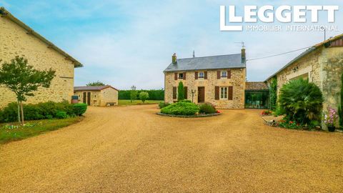 A23231DB86 - Delightfully peaceful location for this spacious 3 bedroomed home (211m²) with second 3 bedroomed house (99m²) , gite, barn and hangar plus approx 1.5 hectares of land that surrounds the property ideal for grazing animals or as a busines...