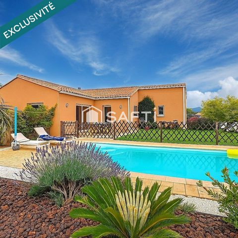 Maison T4 (3 chambres) de 112 m² sur 664 m² de terrain avec piscine et vue sur la garrigue
