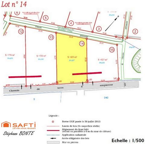 Terrain de 622 m² viabilisée (lot 14) – Le Puy