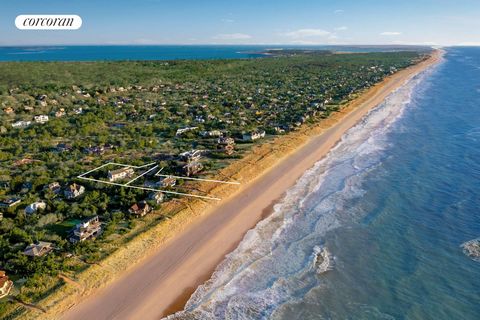 Exquisite Amagansett oceanfront compound situated at end of cul-de-sac. Two single and separate properties comprised of 1.79 Acres with over 100 feet of oceanfront and adjacent to 16 acres of protected natural dune reserve. The properties offer sweep...