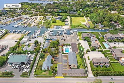Experience unparalleled luxury at this remarkable Hamptons waterfront hotel and marina, a rare commercial opportunity spanning 2.10 acres just steps from the ocean and Dune Road. This exquisite property boasts over 10,700 square feet across nine sepa...