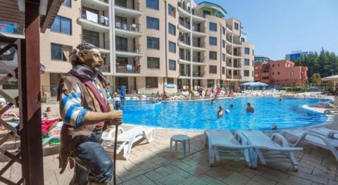 Nicely furnished 1 BED apartment in a four-star hotel complex in Sunny Beach only 300 m to the beach. The apartment is located on the 3rd floor and has a total living area of 63 m2, comprising of: - entrance hallway; -living room with kitchen; - bedr...