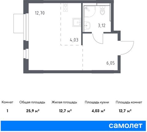 Продается квартира-студия. Квартира расположена на 11 этаже 16 этажного монолитного дома (Корпус 5, Секция 7) в ЖК «Мытищи Парк» от группы «Самолет». ЖК «Мытищи Парк» — это надежные и долговечные монолитные корпуса. При проектировании домов и террито...