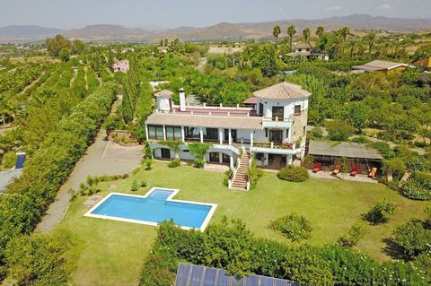 This magnificent property, located near the village of Alhaurín El Grande, stands out for its charm and quality amenities. As you pass through the gate, you are welcomed by a splendid avenue lined with palm trees leading to a double garage, complete ...