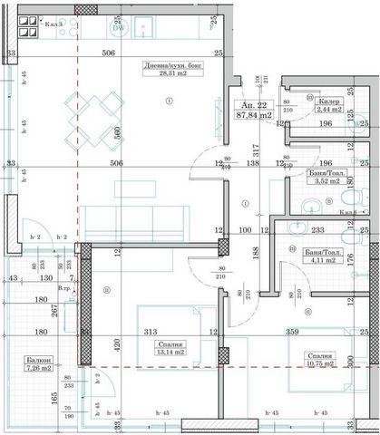 Wij bieden te koop aan een zonnig appartement met twee slaapkamers in de wijk Varna. Zonsopgang, in de buurt van het Universitair Ziekenhuis 'St. Marina'. Het gebouw krijgt 11 woonlagen en wordt opgeleverd tegen 06/2024. Strakke, moderne architectuur...