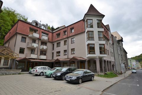 This pet-friendly apartment, located near the ski area, has 1 bedroom and hosts 4 guests . It has access to free WiFi, a storage unit and a lift. The Ski bus is available 50 m away. You can go and explore the city of Jachymov and find multiple shops ...