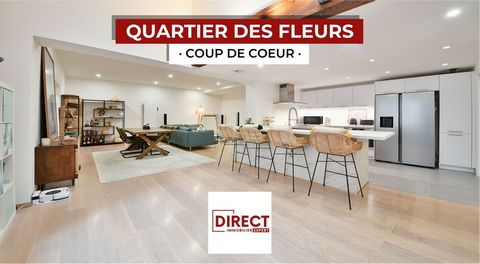 QUARTIER DES FLEURS - Découvrez ce magnifique loft de 3 pièces principales (95 m2), entièrement rénové avec goût, qui saura vous séduire par ses prestations soignées, ses volumes généreux et sa terrasse privative de 20 m2. L’EMPLACEMENT : Situé dans ...