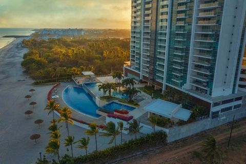   Apartment for sale located in Playa Blanca, Corregimiento Rio Hato, District of Anton. Oceanfront First line. It has 170m2 2 bedrooms with full bathroom Bathroom and service bathroom. Large balcony. Fully furnished Deposito Amenities: Swimming pool...