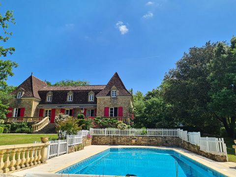 EXCLUSIVE TO BEAUX VILLAGES! This Perigordine stone house on its hill with a grand entrance through giants trees and an ornamental mosaic tiled pool, creating a special 'Manor house' atmosphere. The rear courtyard gardens, cascade and pond with exoti...