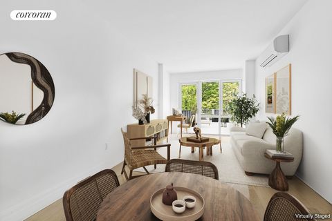 Residence 4C is an generous 1-bedroom, 1-bathroom home spanning over 731 square feet with two exposures, plus private roof terrace cabana with city and skyline views, and 57 SF step out terrace off of the Great Room.White oak engineered floors in 7.5...