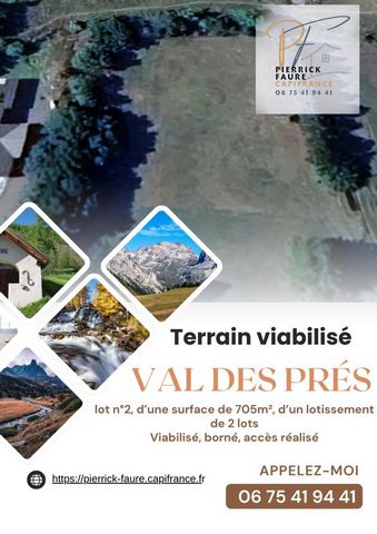 À vendre Terrain viabilisé de 705 m² La Vachette, Val-des-Prés