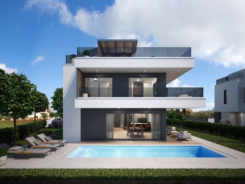 Moderne nieuwbouw villa met 3 slaapkamers en open terras met onvergetelijk dakterras. Exclusieve locatie in de buurt van Porec – op slechts een paar minuten van de zee en niet ver van enkele van de mooiste stranden van Kroatië. Als dit aanbod niet aa...