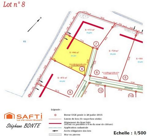 Terrain de 446 m² viabilisée (lot 8) – Le Puy