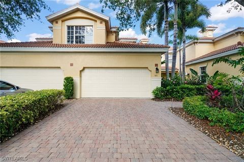 FULL GOLF MEMBERSHIPS AVAILABLE NOW! Enjoy SWFL sunrises with gorgeous views of the golf course from your extensive screened lanai at this First Floor, TURNKEY Coach home with 3 bedrooms, 2 full baths and powder room! Lovely wood flooring in the main...