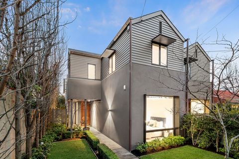 Set amidst a beautifully landscaped garden and pool sanctuary, this stunning, sun-bathed contemporary residence impressively showcases an elite level of quality and inspired designer style through 3 brilliantly curated levels of family luxury. Framed...