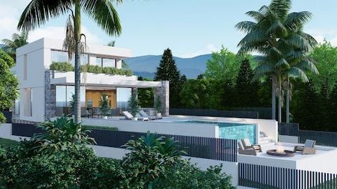 Exclusivo conjunto de villas de lujo en Mijas, Urbanización Buena Vista. Villas de estilo contemporáneo con tres dormitorios, piscina privada y solarium con vistas panorámicas al mar. Villas de lujo en Mijas, Urbanización Buenavista. Parcela de 707m2...