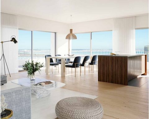 3-bedroom apartment, in Seixal (Lisbon area), in a commonhold with panoramic swimming pool on the rooftop, with a bright and spacious living room extending, through large bay windows, to the East facing balcony and the much desired outdoor space. Kit...