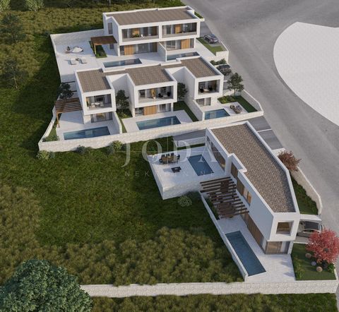 Location: Primorsko-goranska županija, Crikvenica, Crikvenica. Seven exclusive semi-detached houses, characterized by modern architecture, well-thought-out spatial planning and high-quality furniture inspire. The semi-detached houses are located on a...