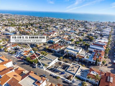 Motivated - Submit all offers. 113, 115 & 119 S. El Camino Real is a retail center built in 1952, located in thriving Downtown San Clemente, known for its upscale restaurants, trendy boutiques, and affluent customer base. The combined subject propert...