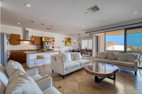 Live the Cabo dream in this stunning 3-bedroom, 3-bathroom condo within the prestigious Villas at Pedregal community. This fully furnished condo features a private jacuzzi on its terrace, which opens fully for seamless indoor/outdoor living, perfect ...