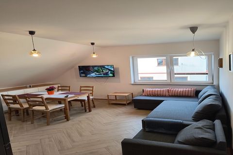 Comfortable apartment. At guests' disposal: living room, bedroom, well-equipped kitchen, bathroom with shower, washing machine, toilet and a landscaped garden with garden furniture. There is a possibility to rent 4 bicycles on site. Guests also have ...