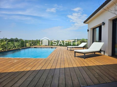 Maison récente avec piscine et vue sur la campagne
