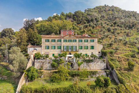 Charming historic villa from 1690 with panoramic views and surrounded by 26 hectares of land for sale on the hills of Camaiore. This luxurious historic villa for sale on the hills of Camaiore, built in the 17th century and recently renovated, embodie...