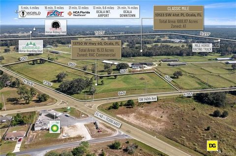 Rare opportunity to own prime land in the Horse Preservation District of Ocala, Florida, known as the Horse Capital of the world. This property, situated within the renowned Classic Mile Training Park, occupies the highly visible SW Corner of Highway...