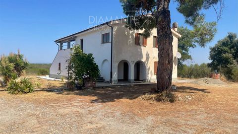MANCIANO (GR), Between Capalbio and Magliano in Tuscany, on the Marsiliana road, farmhouse on two levels with land of about 10 hectares consisting of: * about 5.5 hectares of arable land, flat, irrigated, suitable for any type of cultivation; * appro...