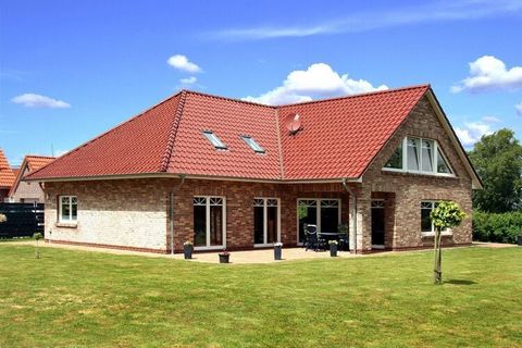 This holiday home offers plenty of space for large families with its two apartments. Each apartment is modern and high-quality equipped and has its own terrace with a lake view. The North Sea comes and goes, but the small lake on which this house sta...