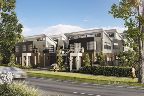 Metres from it all, this heart of Lilydale location presents these brand-new off the plan townhouses of striking aesthetics, boutique quality, and modern comfort. The two storey homes with reverse living are uniquely designed, efficiency arranged, an...