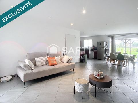 Maison de plain-pied avec 4 chambres, garages et grand terrain