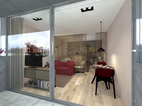 New 1 bedroom apartment with balcony of 15m2 in Matosinhos. This apartment features an open space equipped kitchen, a bedroom with built-in wardrobes, a full bathroom to support the bedroom and a balcony with access through the living room and bedroo...