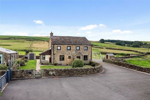 A delightful detached farmhouse occupying an elevated position with stunning long distance views across the valley and towards the Yorkshire Three Peaks. Occupying a truly stunning elevated position directly overlooking the Three Peaks of the Yorkshi...