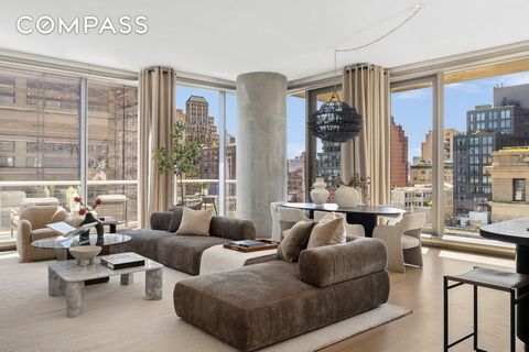 This global landmark condominium, designed by Pritzker-Prize winning swiss architecture firm Herzog & de Meuron, is one of Manhattans and certainly Tribeca’s most chic private residential building featuring Anish Kapoor's mirrored bean sculpture at t...