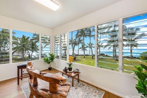 Welcome home! This is a rare chance of a lifetime to own a spectacular oceanfront residence in one of the North Shore's most sought-after neighborhoods adjacent to the world-famous Waimea Bay. Watch the surf and enjoy some of the best direct ocean vi...