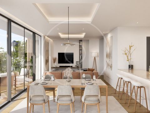 Located a few minutes from the bay of Cascais, this excellent apartment, under construction, is distributed as follows: -Entrance hall, living room of 46sqm with access to a large terrace, guest toilet, fully equipped kitchen 16 sqm, laundry, 3 large...