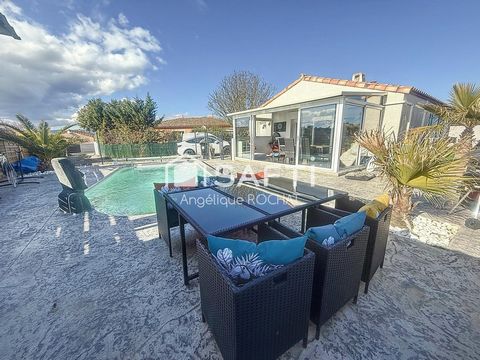 Villa plain pied avec piscine avec veranda 4 chambres sur Magalas quartier calme