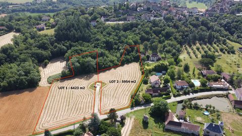 In the Lot valley, 10' from Cajarc and 20' from Saint Cirq Lapopie with a breathtaking view of the perched village of Calvignac, here is a plot of land with easy access, connected to water, electricity and everything. sewer. Around 6000 m2, this exte...
