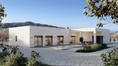 NEW BUILD 3 BEDROOM VILLA ON ONE FLOOR AND PRIVATE POOL IN PINOSO~~New Build Independent modern villas that can be built on rustic or urban plots of land we have a wide range available in the area of Pinoso:~~• 3 bedrooms, 2 bathrooms, 2 guest toilet...