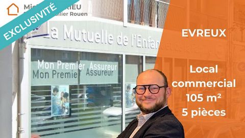 Plein centre Évreux,bureau avec espace d’accueil et plusieurs bureaux individuels. Cuisine,sanitaires,le tout en excellent etat. Le bien comprend 3 lots, et il est situé dans une copropriété de 50 lots (les charges courantes annuelles moyennes de cop...