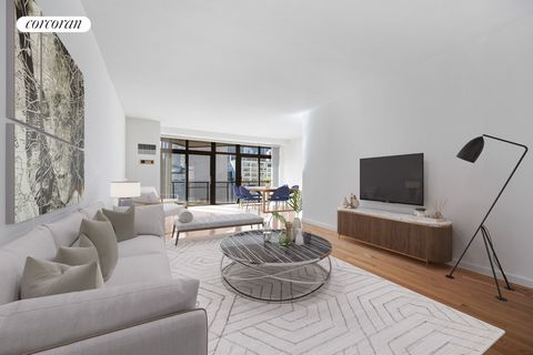 Beautifully renovated turnkey 2-bedroom, 2-bathroom apartment located at 100 United Nations Plaza, one of Midtown East's premier white-glove condominium buildings. Apartment 20E features 1,321 interior square feet, 2 private balconies totaling 144 sq...